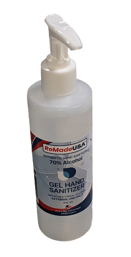 ReMadeUSA ESAN-70-GEL-08OZ-PT Антисептический гель для рук с 70% этанолом, 8 унций с дозатором