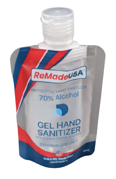 Антисептический гель для рук ReMadeUSA ESAN-70-GEL-2OZ-CAP-POUCH на 70% этиловом спирте, 2 унции с крышкой