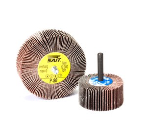 United Abrasives SAIT 74071 Монтажные лепестковые круги малого диаметра на шпинделе 3A из оксида алюминия со смазочной добавкой (Диаметр 3" Толщина 1" Зернистость 80 Размер оправки 1/4" Макс. RPM 20000)