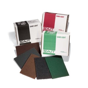 United Abrasives SAIT 77496 нетканые ручные подушечки (ширина 6 дюймов, длина 9 дюймов, цвет зеленый, степень общей очистки)