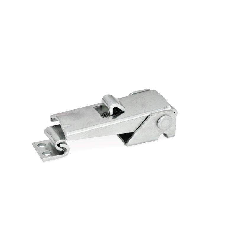 Защелка рычажная JW Winco 101ENH2/S, сталь, оцинкованная, длина 2.4 дюйма, высота 0.85 дюйма, с предохранительным крючком, удерживающее усилие 1000 Н (225 lbf)