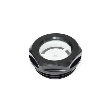 JWWINCO 743.1-32-M42X1.5-AS GN743.1-32-M42X1.5-AS Маслоуказатель (смотровое стекло уровня) алюминиевый черный с отражателем