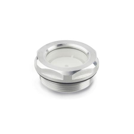 Маслостойкий смотровой глазок JWWINCO 743-24-G1-A GN743-24-G1-A с отражателем, алюминиевый, термостойкий