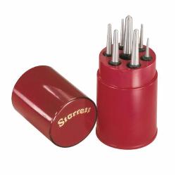 Набор кернеров Starrett S264WB из стали с квадратным хвостовиком, рифленой рукояткой, длина 0-5 дюймов, диаметр острия 1/16, 5/64, 3/32, 1/8, 5/32, 3/16, 1/4 дюйма, коническое острие