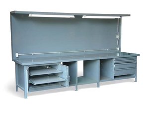 StrongHold ST-15299 12 FT Верстак с Подсветкой 144x36x34, 2 Полки
