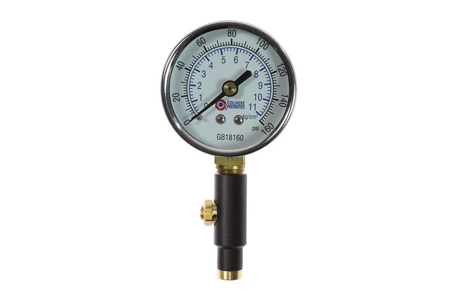 Манометр Coilhose TGB160 со стрелочным индикатором и прямым штуцером, 0-160 PSI