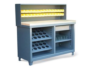 StrongHold WB-15313 Верстак слесарный 62x25x34 дюйма с 3 полками
