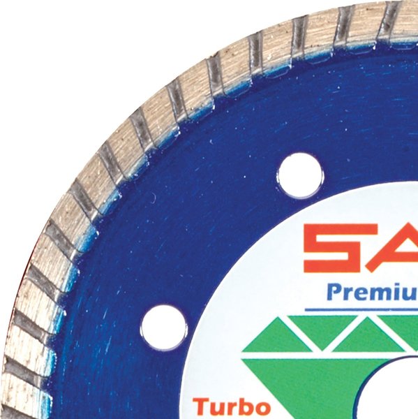 Защитный алмазный диск TURBO CE с зазубренным ободом United Abrasives SAIT 48702 (Диаметр 5 дюймов, Посадочное отверстие 0,090 дюйма/7/8 дюйма, Макс. частота вращения 12200 об/мин)