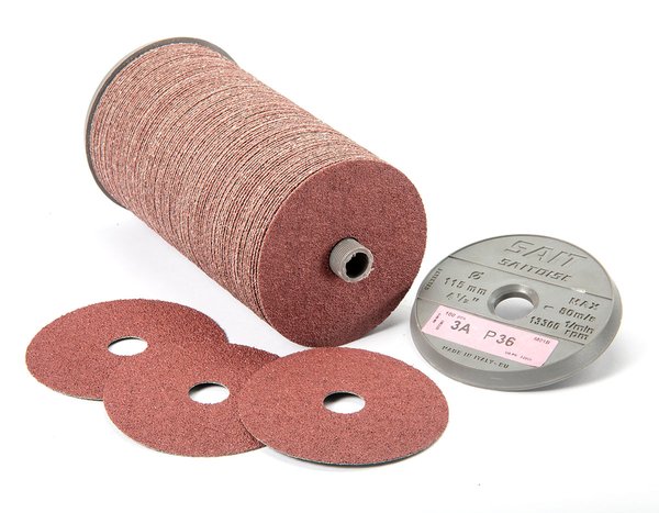 United Abrasives SAIT 50042 Высокопроизводительный фибровый диск для нержавеющей стали и алюминия - 3A оксид алюминия с антиналипающим покрытием - Blue Line™ Премиальная упаковка (Диаметр 5" Посадочное отверстие 7/8" Зернистость 60 Тип: Специальный диск. Минимальный заказ: 100 штук. Макс. RPM 12200)