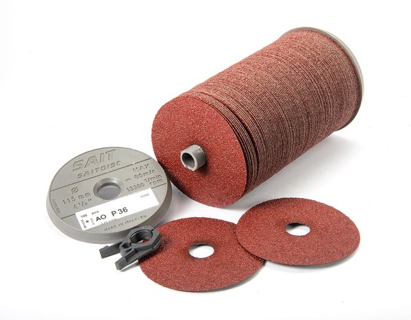 United Abrasives SAIT 52724 Экономичный фибровый диск AO из оксида алюминия - оптовая упаковка (50 штук на шпинделе) Диаметр 7" Посадочное отверстие 7/8" Зернистость 24 Макс. обороты 8500 об/мин