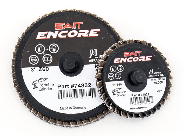 United Abrasives SAIT 74835 Специальный лепестковый круг Encore Mini (Диаметр 3" Зернистость 120 Макс. RPM 20000)