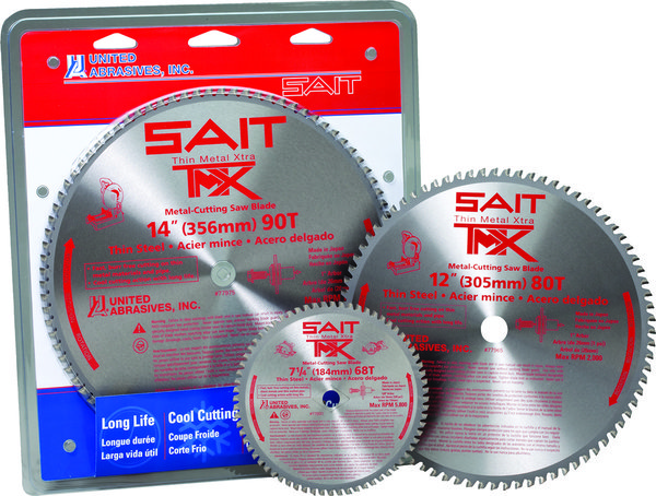 United Abrasives SAIT 77921 TMX-Тонкий металл с твердосплавной режущей пилой для металла (диаметр 6-1/2" 165мм, посадочное отверстие 5/8" 16мм) зубья 48T, заточка ATB, тип циркулярный диск, макс. обороты 5800)