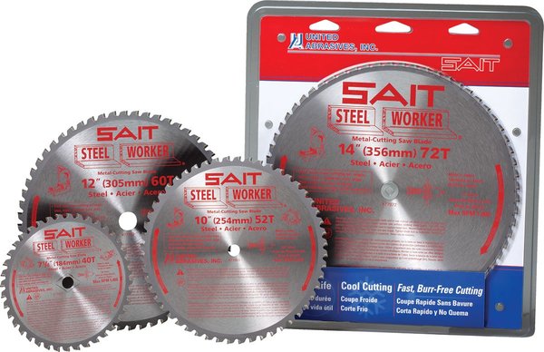 Пильный диск по металлу United Abrasives SAIT 77962 Steel Worker с твердосплавными зубьями (диаметр 12" 305 мм, посадочное отверстие 1" 26 мм), 60 зубьев, заточка TCG, низкооборотная пила по металлу, макс. RPM 2000