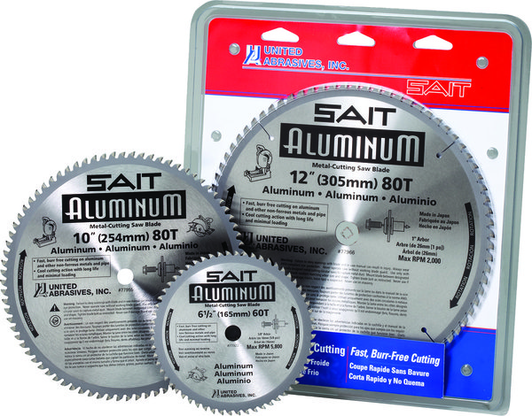 Диск для резки металла United Abrasives SAIT 77976 с твердосплавными зубьями для алюминия (диаметр 14" 356 мм, посадка 1" 26 мм) 80 зубьев, заточка ATB, низкооборотный металлорежущий диск, макс. частота вращения 1800 об/мин