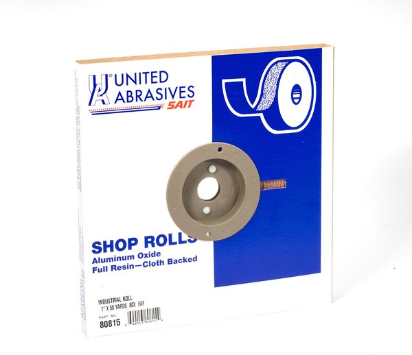 United Abrasives SAIT 80815 Промышленный рулон для наждачных работ EA-F (Ширина 1 дюйм, Длина 50 ярдов, Зернистость 80)