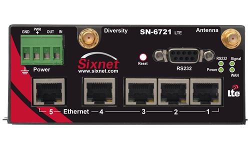 Маршрутизатор Red Lion Controls SN-6721-AT с полной функциональностью, готовый к работе с SixView Manager, 5 портов Ethernet, 1 последовательный порт, сотовый 4G LTE с резервированием 3G и 2G