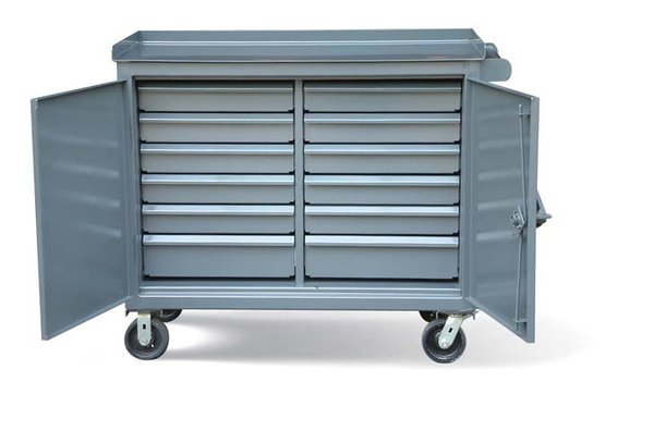StrongHold 4-TC-240-12/5DB Тележка механика мобильная с 12 ящиками 48x24x36
