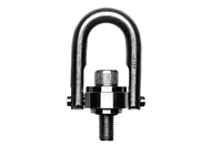 Te-Co AK46106 Грузовые кольца с предохранительным механизмом, резьба 3/8-16, высота 3.210", стандартная U-образная скоба, покрытие Black Oxide, материал AISI 4140 авиационного качества, допустимая нагрузка 1000 фунтов, момент затяжки 12.0 фунт-фут