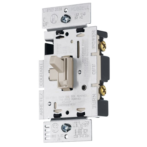 Регулятор яркости Hubbell Wiring RAY600PLA однополюсный тумблерный 600W 120V LA