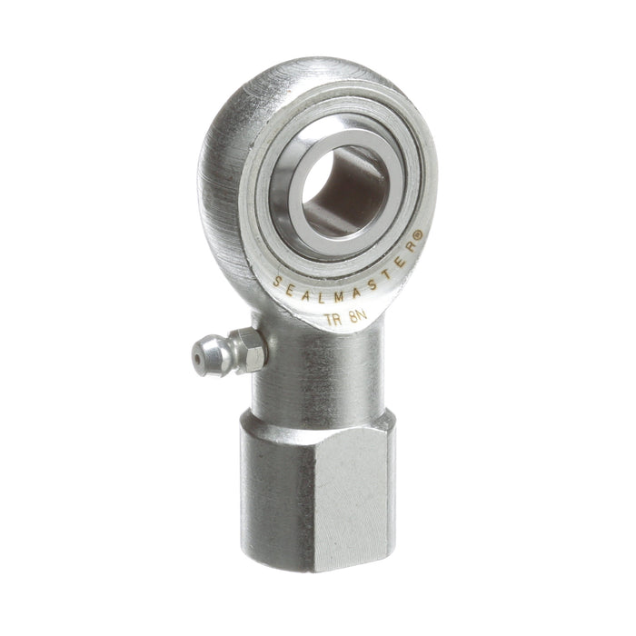 SealMaster TR 8N 0.5" женский наконечник тяги, резьба #1/2-20 UNF правая, прецизионный трехсоставной наконечник с масленкой, углеродистая сталь с коррозионностойким покрытием