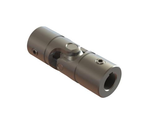 Карданный шарнир одинарный Belden UJ-HD2500x1250K, длина 7 дюймов, ширина 2.495 дюйма, шпоночный паз 1/4 x 1/8 дюйма, из легированной стали, стопорный винт 3/8-16x1/2