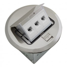 Orbit FLBPU-L-R-SS Напольная коробка Pop-Up с низковольтным разъемом (RJ45) и круглой крышкой из нержавеющей стали