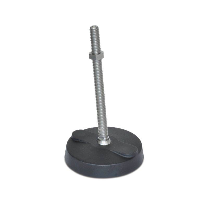 JWWINCO 10T4W10 WN9100.1-1.97-5/8X11-4-A Опорный домкрат с нейлоновым основанием, нержавеющая сталь/нейлон, резьба: 5/8-11", шпилька: 4.00"