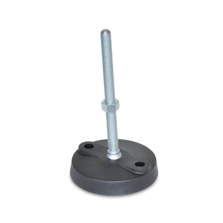 JWWINCO 12T10WP3 WN9000-4.33-1X8-10-A NY-LEV Нивелировочная опора с нейлоновым основанием, сталь/нейлон, резьба:1-8", шпилька:10.00"