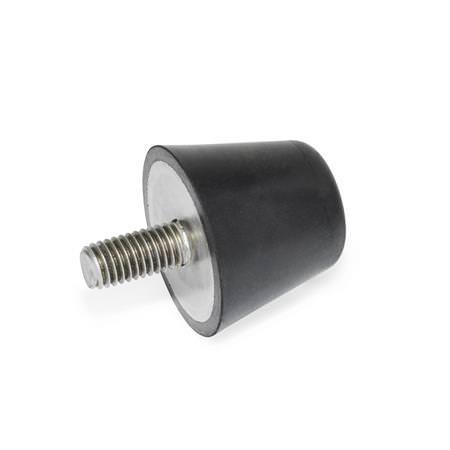 JWWINCO GN254-50-M10-40-55 Конический буфер нержавеющий из натуральной резины, резьбовой шпилька M10