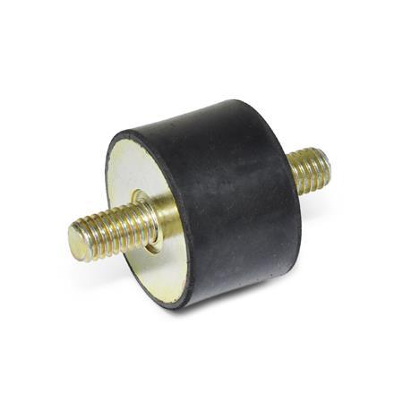Отбойник JWWINCO 351.1-19-19-1/4-55 GN351.1-19-19-1/4X20-55, резиновый, с 2 резьбовыми шпильками