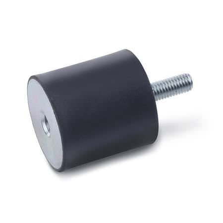 JWWINCO GN351-70-45-M10-ES-55 Резиновая опора с внутренней резьбой и резьбовой шпилькой - M10