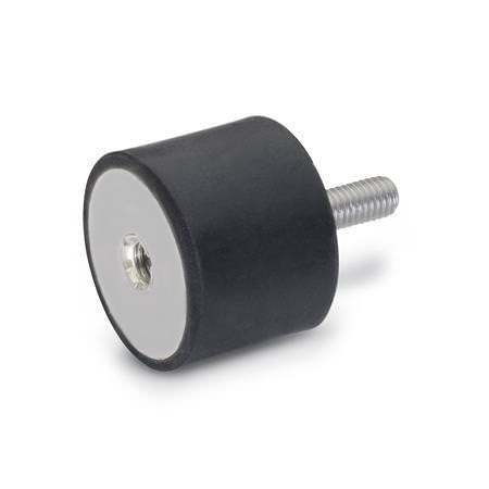 JWWINCO GN451-70-45-M10-SS-55 Резиновый амортизатор из нержавеющей стали с резьбовыми шпильками - M10