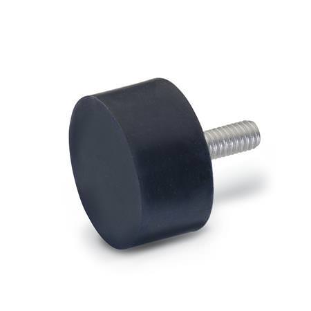 JWWINCO GN452.1-51-41-3/8X16-55 Резиновый буфер из нержавеющей стали с резьбовым шпильком 3/8x16