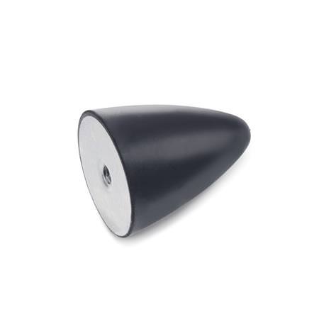 Амортизатор резиновый конусный JWWINCO GN453.2-45-51-3/8X16-55, нержавеющий, с резьбовым отверстием 3/8x16