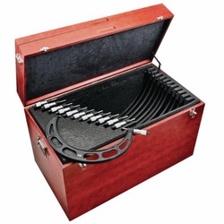 Набор наружных микрометров Starrett S436MFXRLZ с трещоткой, карбидными пяткой и шпинделем, диапазон 300-600 мм