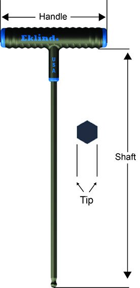 64850 Power-T T-рукоятка шестигранный ключ с шаровым наконечником 5.0 мм x 9"