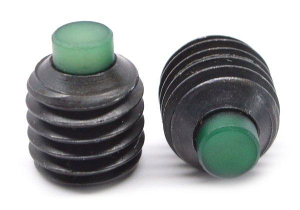 Винт установочный с шестигранным шлицем, #8-32 x 1/4", с нейлоновым наконечником, крупная резьба, легированная сталь, без покрытия, MRO Supply