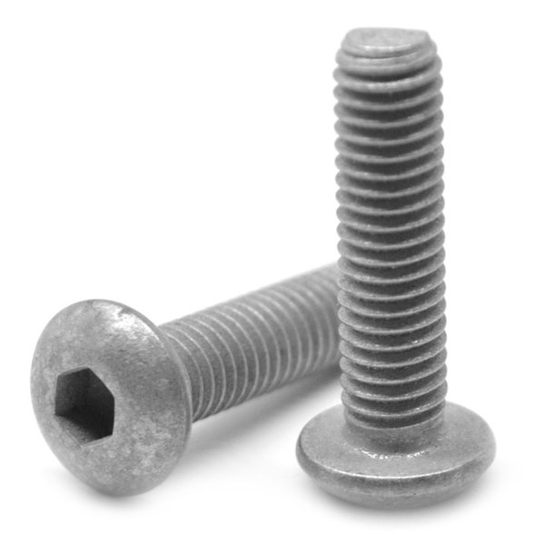 Винт с полукруглой головкой 1/2"-13 x 1", крупная резьба, полная резьба, из легированной стали, покрытие цинк CR+3, MROSupply