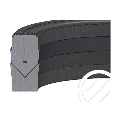 Dichtomatik K01-115X95X20.6 67188715 Поршневое уплотнение 1-1-1 V-образный набор из пропитанной ткани NBR/POM, метрический