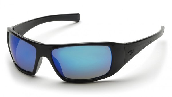 Очки защитные Pyramex Goliath SB5665D с зеркальными линзами Ice Blue и черной оправой