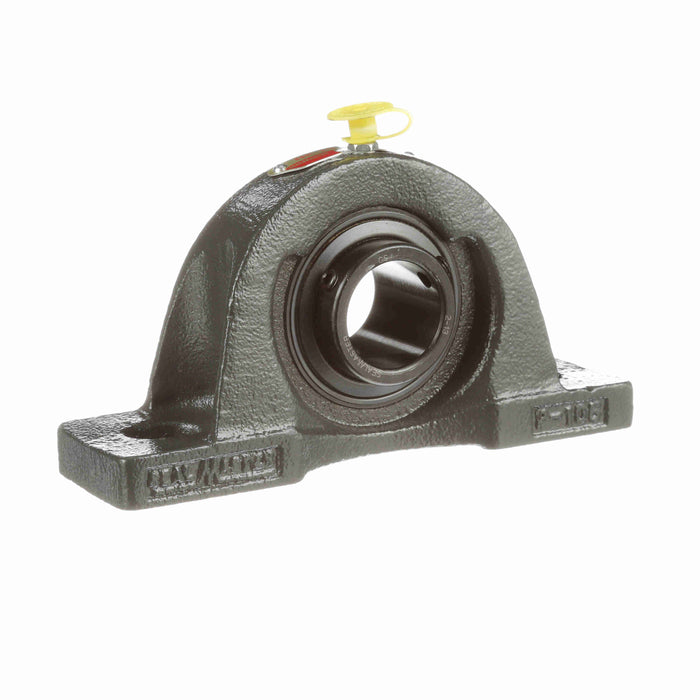 Подшипниковый узел SealMaster NP-19 1.188" с литым чугунным корпусом, двухболтовая опора, сталь 52100, черное оксидное покрытие, стопорный винт, войлочное лабиринтное уплотнение
