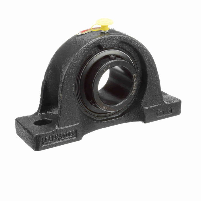 Подшипниковый узел SealMaster NP-27 1.688" с шариковым подшипником, чугунный корпус с двумя болтами, подшипниковая сталь 52100, черное оксидное покрытие, фиксация винтами, войлочное лабиринтное уплотнение