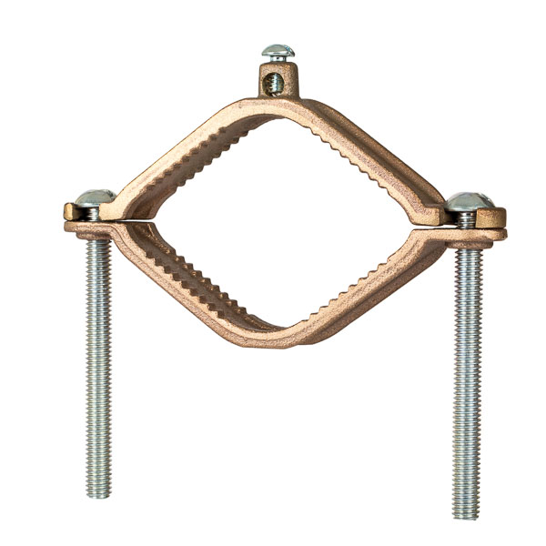 Заземляющий зажим NSI G-4 HEAVY DUTY BRONZE GROUND CLAMP для труб 1 1/4 - 2 дюйма, максимальный провод заземления 4/0 STR
