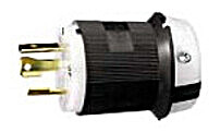Вилка Hubbell Wiring HBL2621 LKG 30A 250V L6-30P черный/белый