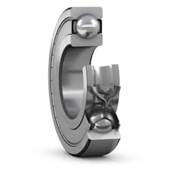 Подшипник шариковый радиальный SKF 6206 2ZJEM однорядный 30x62x16 мм с двумя защитными шайбами, стальным сепаратором и зазором C3