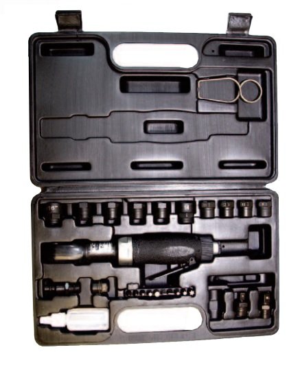 Набор трещоточных ключей Taylor Pneumatic T-9825NK со сквозным отверстием, приводы 1/4" и 3/8", макс. крутящий момент 100 фунт-фут