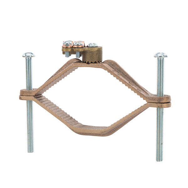 Заземляющий зажим NSI G-16 Heavy Duty из бронзы для водопроводных труб 4 1/2 - 6 дюймов, макс. сечение заземляющего провода 4/0 AWG