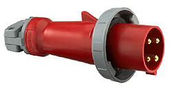 Вилка IEC Hubbell Wiring HBL560P9W PS герметичная штыревая 4P5W 60A 120/208V W/T