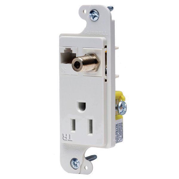 Hubbell Wiring RJ650WTR JLOAD 15A Розетка для СМИ TR WHITE