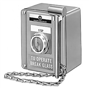 Allen Bradley 800T-NX115 нажимная кнопка аварийного останова с разбитием стекла